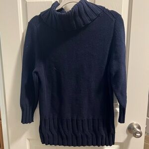 David Brooks Navy Cowl Neck Sweater